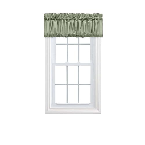 Ellis Curtain Stacey Balloon Valance Ballonvolant, Baumwolle, graugrün, W 15\ x L 60\ (1 Panels)