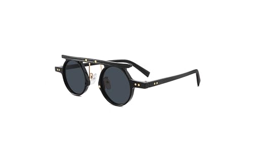 Ada Retro Round Sunglasses For Women UV Protection Small Mirrored Shades Womens Gifts For Fishing Outdoor Fashion Wear Black