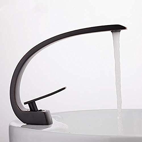 Robinet de lavabo de salle de bain anti calcaire mitigeur laiton noir