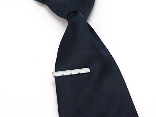 Mens Skinny Tie Clip Set Fashion Jewelry, 10 Pieces of Silver Tone, 1.57 Inches4