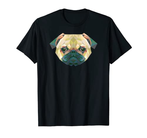 Cara de pug con formas geométricas Camiseta
