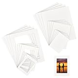 nbeads 48 Blatt Weißes Passepartout Set, 6 Set Vorgeschnittener Passepartoutkartons Fotorahmen Einsätze Fotokarton Set Für Galeriewände Kunsthandwerksmessen Bilder Aquarellkunstwerke