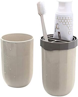 Toothbrush Travel Case with Cover and Toothbrush Holder for Business Travel and Daily Use - Light yellow