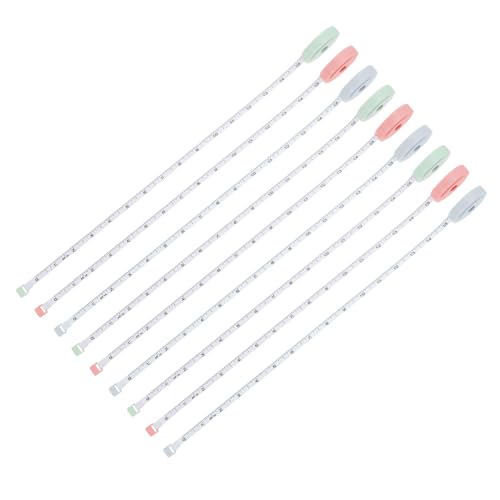 AGFELO 9個 かわいい 伸縮テープメジャー 柔軟で正確な目盛り付き 裁縫 洋裁用軽量ソーイングツール 持ち運び便利で多用途 ランダムカラー