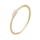 Anillo de compromiso para mujer, anillos vintage para mujer redondo con moissanita blanca de oro amarillo 9 K/14 K, 16, Oro amarillo de 14 quilates, Moissanita