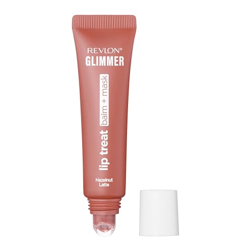 Image of Revlon Glimmer Lip Treat Balm + Mask, 006 Hazelnut Latte, 0.4 fl oz | Overnight peptide lip treatment. Doubles as daily balm & all-night lip mask. Hydrates for softer, plumper-looking lips.