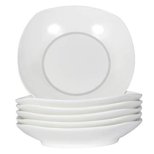 Pasta Bowl Set of 6 TAOUNOA Salad Bowl 82 Inch Porcelain Plates and Bowl sets Microwave Safe Dishwasher Safe