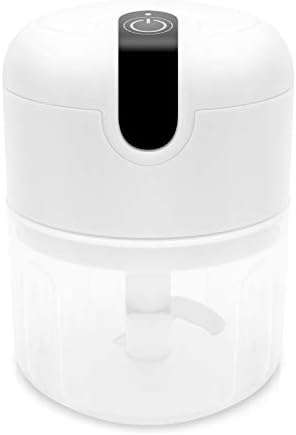 KUFUNG Electric Mini Garlic Chopper 250ML,Wireless Portable Mini Food Chopper with USB Charging,Onion Chopper Electric Mini Chopper for Garlic/Onions/Vegetables/Salad/Pepper (White)