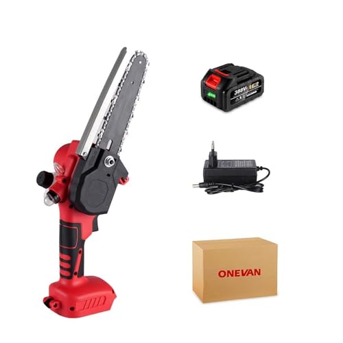 Mini motosierra, Sierra eléctrica sin escobillas de 30000RPm y 6 pulgadas, motosierra de registro de jardín inalámbrica de 3000W, herramienta de carpintería for batería de 18V para ramas de árboles, p