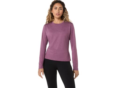 ASICS Women's Refined Texture Long Sleeve TOP Training Apparel, M, Velvet Purple Heather