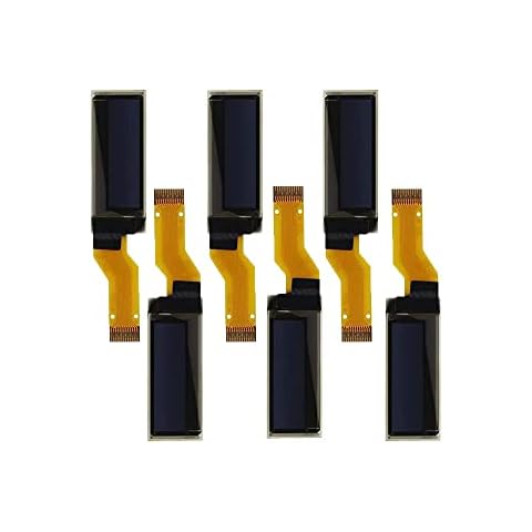 OLED-LCD-Display-Modul, 2,3 cm (0,91 Zoll), 4-Draht-SPI Serieller OLED-Bildschirm-Treiber, 128 x 32, 3,3 V ~ 4,2 V für Ledger Nano S (blaue Displayfarbe), 6 Stück Cover