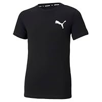 PUMA Boy's Active Small Logo Tee, Black, M