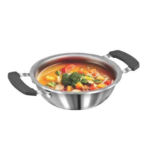 Image of SignoraWare Artista Stainless Steel Cookware Mini Kadhai |Ideal for Pakoras, Sauteed vegetables, Aloo fry or Small Portions Of Fritters | Best for Frying & Roasting Spices |Great for Melting & Mixing