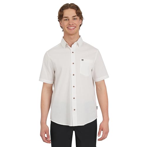 Quiksilver Men's Premium Cotton Woven Short Sleeve Button Up Casual Shirt