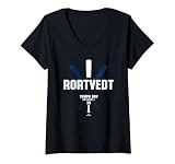 Womens Vintage Baseball Bat Gameday Ben Rortvedt Tampa Bay Baseball V-Neck T-Shirt