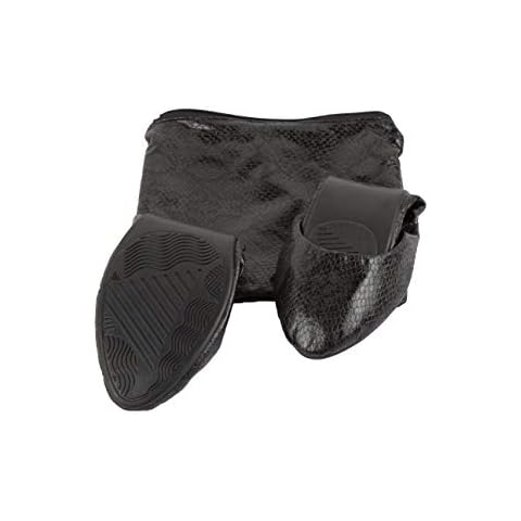 Women's Roll Up Shoes with Carry Bag for Weddings, Nights Out and Races (Black Snake, Numeric_5) Cover