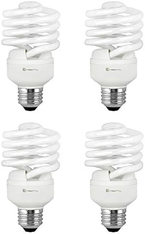 Xtricity Compact Fluorescent Light Bulb T2 Spiral CFL, 5000k Daylight, 23W (100 Watt Equivalent), 1520 Lumens, E26 Medium Base, 120V, UL Listed (Pack of 4)