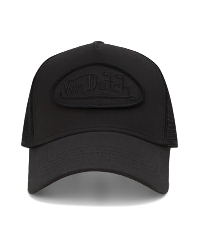 Image of Von Dutch Unisex Trucker Hat - Retro Classic Solid Color Mesh Back Snapback Baseball Cap for Men & Women.
