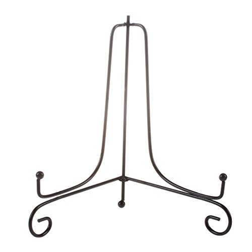 Eighosee 1 pcs Iron Easel Classic Display Stand Bowl Plate Photo Frame Book Artwor Black 4 inches 10.5cm