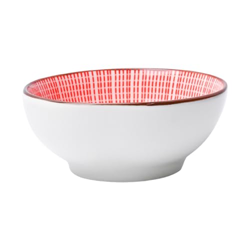 Image of MARKET 99 Ceramic Red Katori Bowl Set of 3 (100ml) | Small Chutney & Dip Bowls for Sauces, Pickles & Condiments | Mini Serving Bowls Set for Dining Table | Stylish Dessert & Snack Bowls