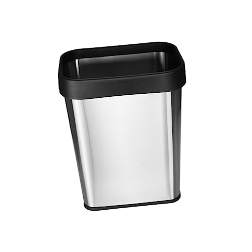 Basurero de acero inoxidable para baño rectangular negro