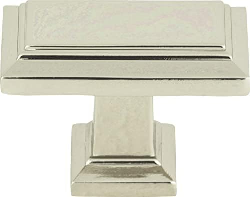 Atlas Homewares 290-PN 1-1/2-Inch Sutton Rectangle Knob, Polished Nickel