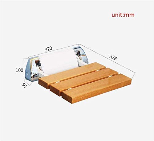 Asiento de baño plegable y taburete de ducha de madera para minusvalía 5