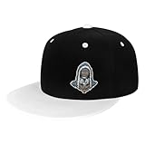 IMEEGIEN Dog Rapper Snapback Hat Flat Brim Hats Adjustable Baseball Cap Flat Bill Hat White