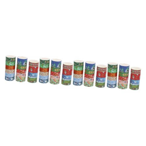 VILLCASE 4sets Pegatinas Decorativas Diy De Cinta Washi Navideña Con Estampado En Caliente (16 Uds) 3m/rollo Alfabeto Doble Sticker Paper Washi Tapes Cintas Washi Papel Japones 16 Rolls*4
