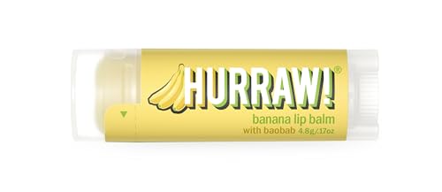 Hurraw! Banana Lip Balm: Organic, Certified Vegan, Cruelty and Gluten Free. Non-GMO, 100% Natural Ingredients. Bee, Shea, Soy and Palm Free. Made in USA