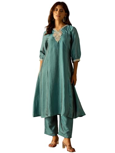 Kurta trapèze Varanga ajusté col en V pour gommer les complexes avec style