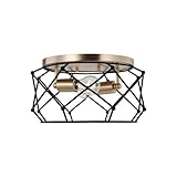 Sea Gull Lighting Zarra 2 Light 14 Inch Wide Flush Mount with Satin Brass Finish