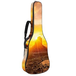 Hondank Housse de transport étanche pour guitare avec bandoulière réglable Motif paysage et coucher de soleil… - Les Beatles, Paul McCartney, John Lennon, RIngo Starr, George Harrison