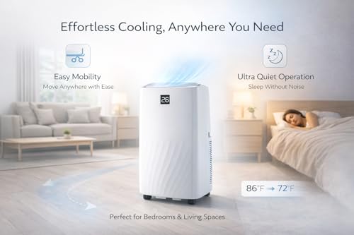 Image of 14,000 BTU Portable Air Conditioner, Portable AC Unit for Rooms up to 750 Sq.Ft., 4-in-1 Cooling Fan Dehumidifier Sleep Mode, Fast Cooling with 24H Timer, Remote Control, for Home