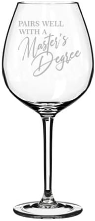 MIP Wine Glass Goblet Pairs Well With A Master's Degree Funny Graduation Graduate Grad Gift (17 oz Stemless)