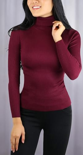Image of ToBeInStyle Women's Classic Knit Fold Over Turtleneck Pullover