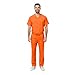 Women's Scrub Set - Medical Scrub Top and Pant, Mandarin Orange, Medium