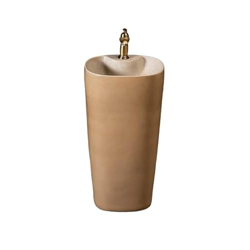 Pedestal Sink Household Pedestal Sink Wash Basin Ceramic Pedestal Basin Floor-Standing Sink Bathroom Sinks