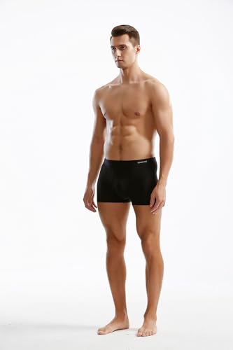 Men's Seamless Microfiber Modal Trunks Underwear Boxer Briefs Multipack3