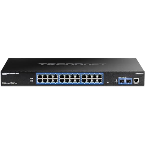 Image of TRENDnet Bundle 26-Port Industrial Gigabit L2 Managed Rackmount Switch, TI-RG262i,150W, 52V DC, 2.89A AC to DC DIN-Rail Power Supply, TI-S15052