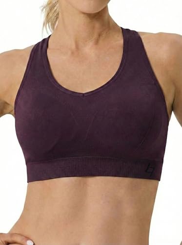 Image of FITTIN Supportive Sports Bras for Women: Padded Racerback for Yoga Workout | Full Coverage No Bounce Zero-Pressure Comfort Wide Strap Seamless for Pilates Gym - for C-DDD Cups Plus Size Large Bust Women