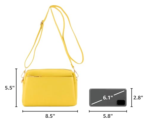 Image of FashionPuzzle Triple Zip Small Crossbody Bag