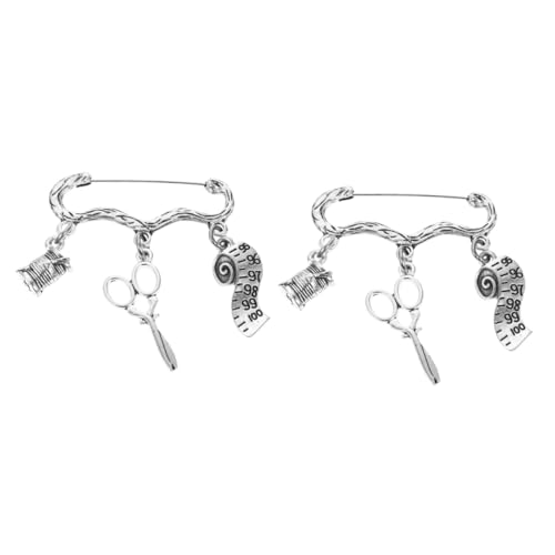 DEARMAMY 2 Piezas broche de máquina de coser pasador de chal de suéter pendientes de máquina de coser auto adorno de broche fascinators for women maquina de cocer Acero inoxidable Silver