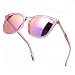 SIPHEW Womens Mirrored Sunglasses Polarized-Fashion Oversized Eyewear with UV400 Protection for Outdoor (Pink Frame, Pink Mirrored Lens)