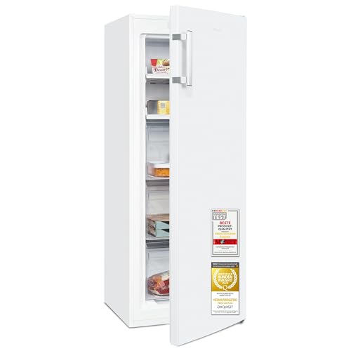 Exquisit Gefrierschrank | 161 l Nutzinhalt, Energieklasse C, 39 dB(A) | NoFrost, Schnellgefrieren, elektronische Temperaturregelung, Türalarm, wechselbarer Türanschlag | GS5231-NF-H-040C weiss