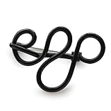 [ジュエルボックス] JewelVOX ブローチ レディース キルトピン ブラック 黒 4タイプ ハート オーバル シンプル 大人 (D)