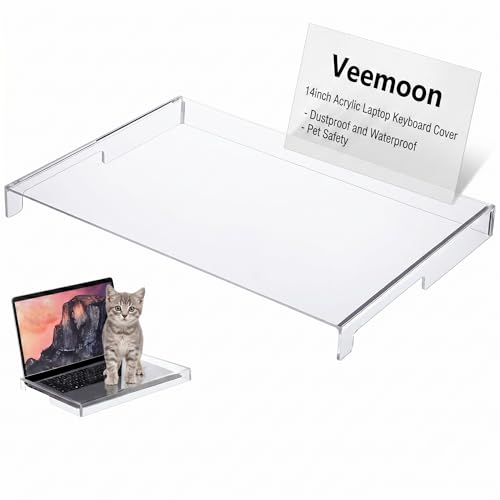 Veemoon 14inch Laptop Keyboard Cover Clear Acrylic Laptop Dust Cover Cat Keyboard Protector...