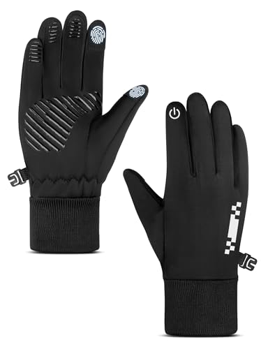 Becellen Fahrradhandschuhe Kinder, Touchscreen Handschuhe Kinder Reithandschuhe Warme Winterhandschuhe mit Anti-Rutsch Thermo Laufhandschuhe für 7-12 Jungen und Mädchen