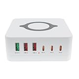 140W 6 Ports USB-Ladestation Schnelle Kabellose Ladestation QC PD3.0 65W Schnellladung for...