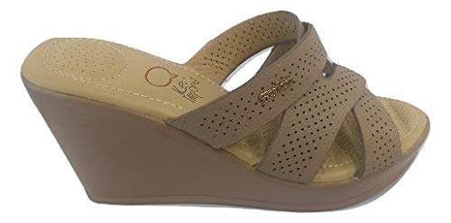 Buy Shoeville Shiny Golden Ket Importa Flatheel Sandal Size 38 (UK 5) at  Amazon.in